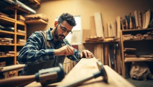 Skilled carpenter creating woodwork in an engaging Carpentry Apprenticeship Near Me.