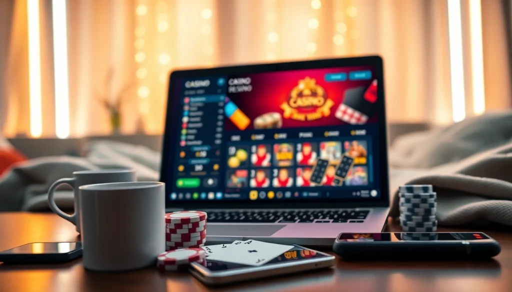 Discover the best online casinos for Canada with modern interface and vibrant poker chips.