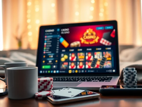 Discover the best online casinos for Canada with modern interface and vibrant poker chips.
