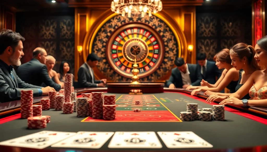 Engaging Baccarat game at XX88 casino showcasing thrilling action and luxurious atmosphere.