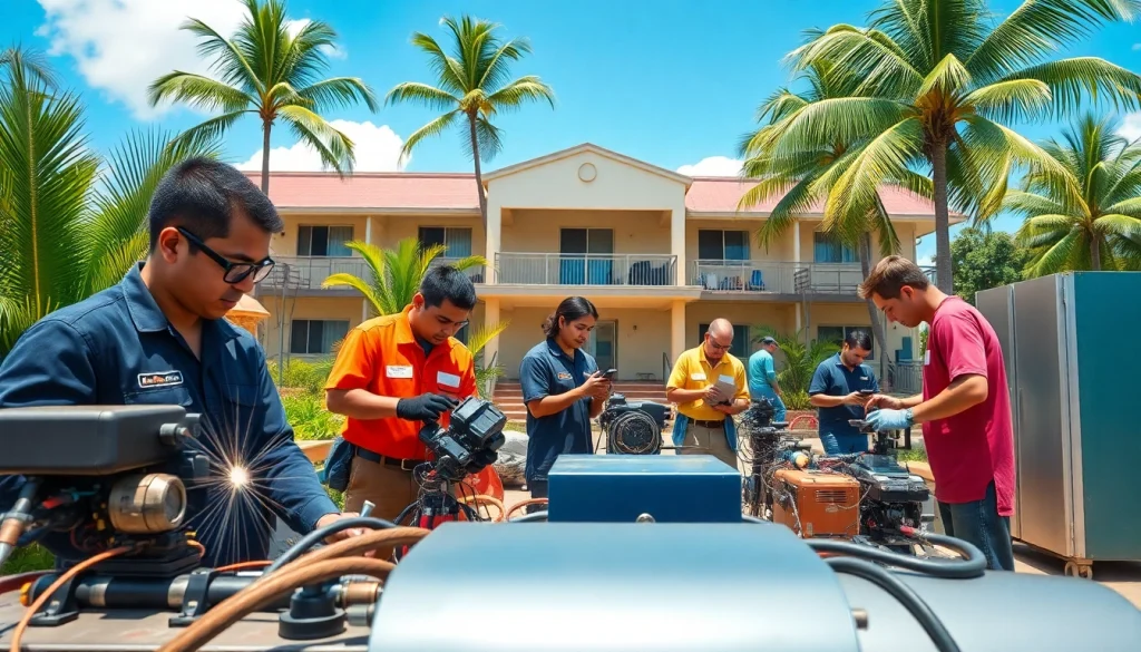 Students collaborating in hands-on training at hawaii trade schools.