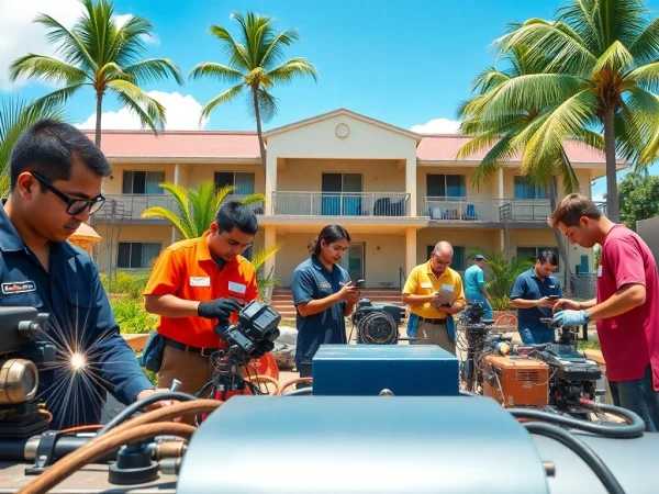 Students collaborating in hands-on training at hawaii trade schools.