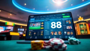 UU 88 online casino interface showcasing interactive betting options and vibrant gaming elements.