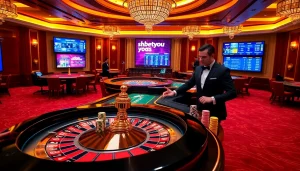 Experience thrilling gameplay at shbet.you with vibrant casino tables and engaging dealers.