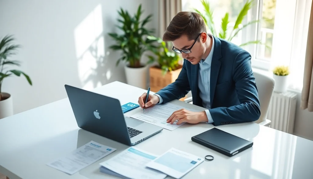 Fill out the eta uk application form on a clean desk with travel documents nearby.