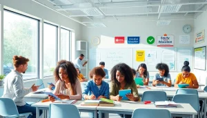 Education-focused classroom environment promoting innovation and equity in learning.