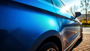 Ceramic coating Chattanooga applied to a vehicle showcasing a glossy finish in sunlight.