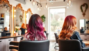 Visează la un salon coafor bucuresti modern, cu un hairstylist care își îngrijeste clientului.