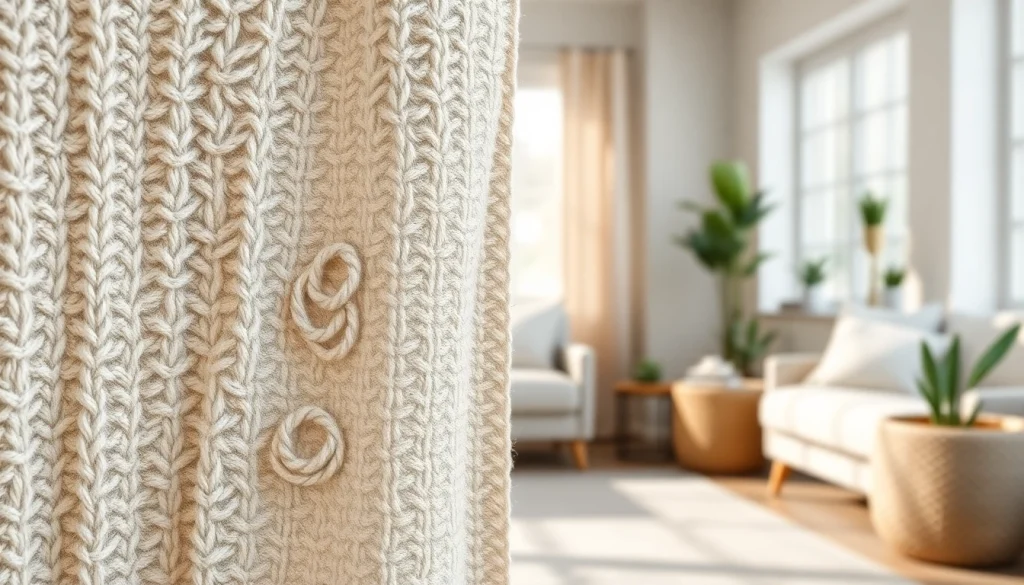 Bouclé stof met een rijke textuur in een gezellige interieursetting.