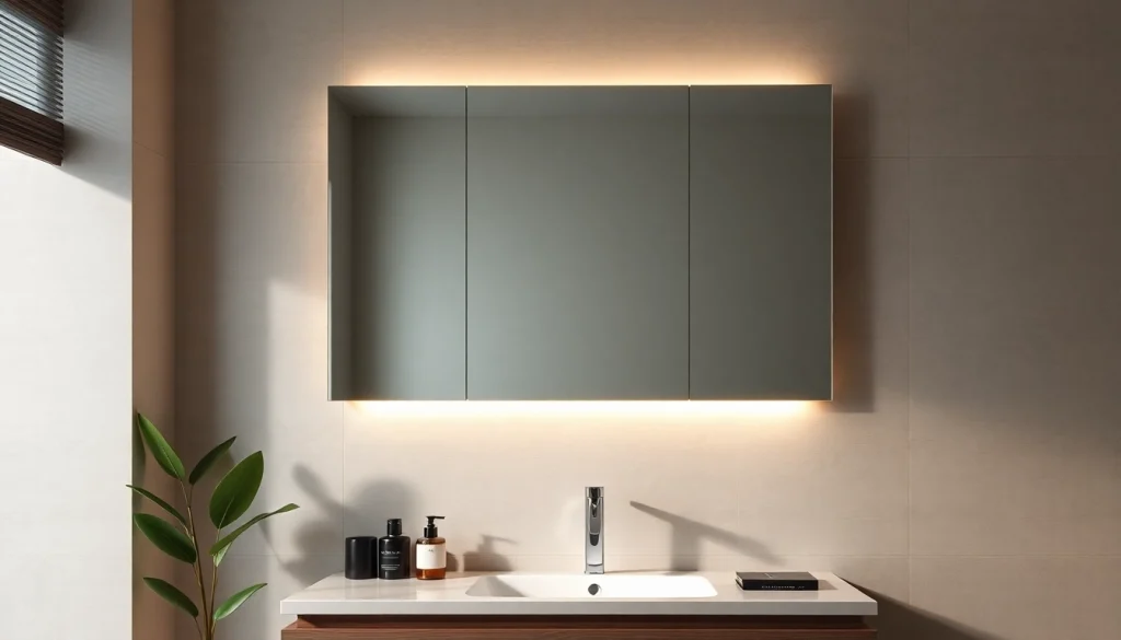 Enhance your space with this elegant bathroom mirror with led light offering bright illumination.