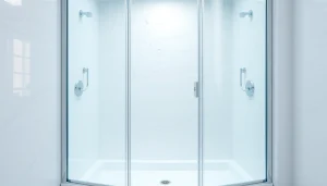 Erleben Sie die elegante duschkabine 90x90 mit glatten Glasflächen in einem modernen Badezimmer.