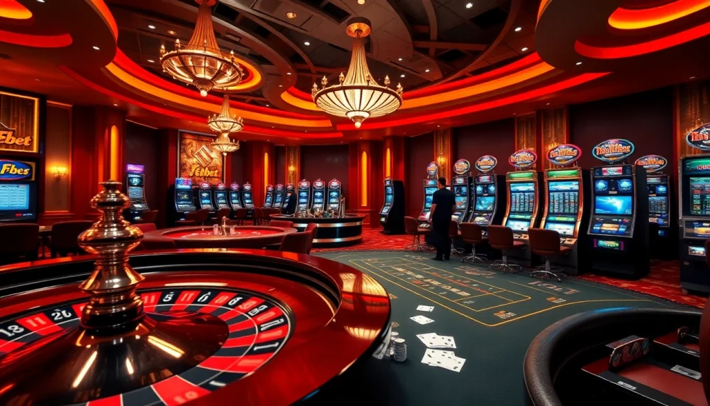 Experience the thrill of gambling at febet's casino with vibrant tables and exciting games.