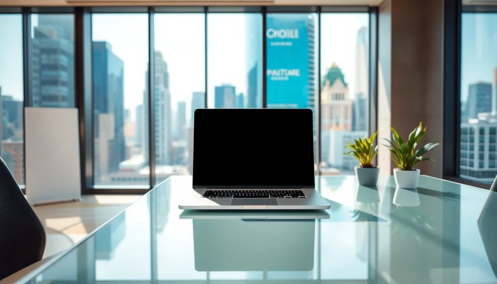 zirvegrupbilgisayar modern ofis ortamında dizüstü bilgisayar ayarı.