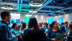 Entrepreneurs collaborating during the founder investor networking conference focused on innovation.