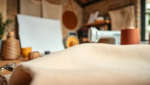 Bekijk dunne katoen stof met een mooie textuur en een stijlvolle presentatie.