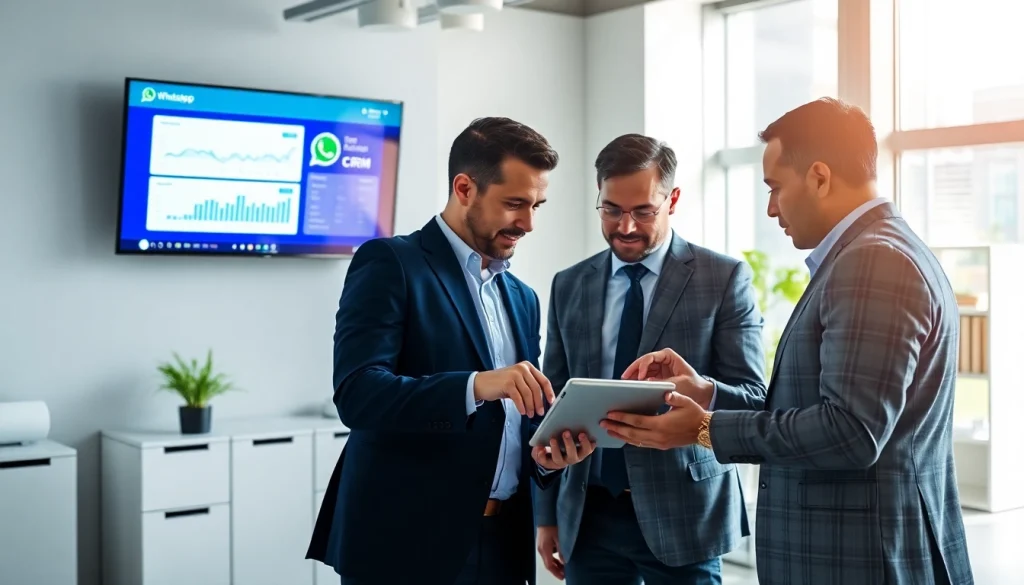 Learn what is a CRM for WhatsApp with a business team actively collaborating.