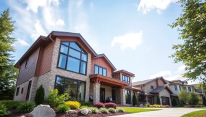 Showcasing Residential architectural services Boston with a beautifully designed modern home in a vibrant setting.