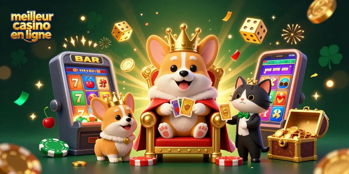 Découvrez le meilleur casino en ligne avec des personnages divertissants entourés de jeux de casino.