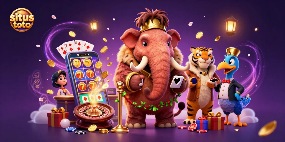 Experience situs toto excitement with a vibrant casino scene featuring iconic characters and dynamic gaming elements.